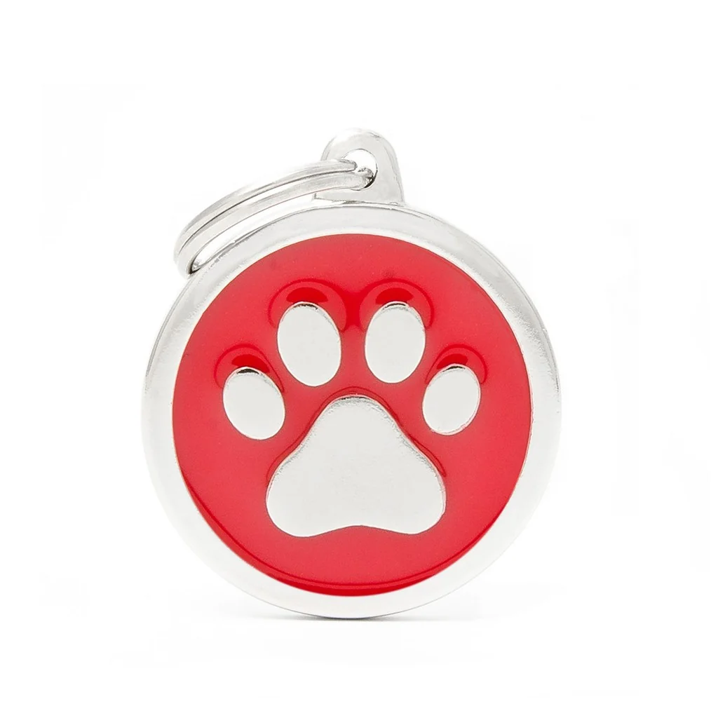 Advanced MyFamily Big Red Circle with Paw Tag Artisan