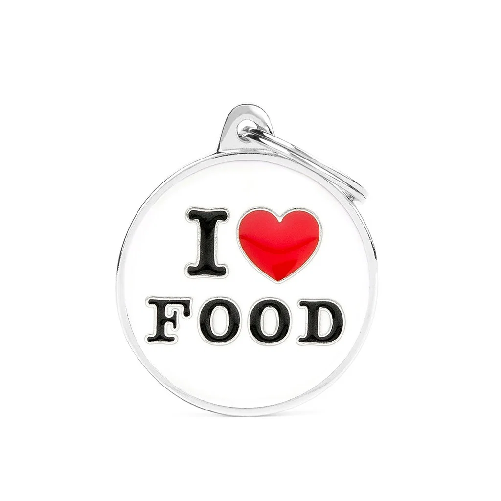 Next-Generation MyFamily Charms Big I Love Food Pet Tag Exclusive