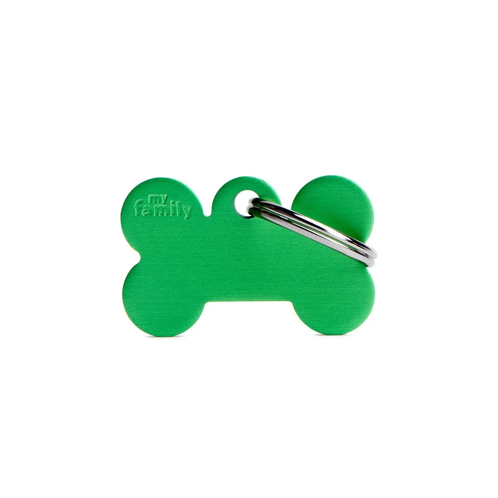 Smart Basic Small Aluminum Green Bone Pet Tag Advanced