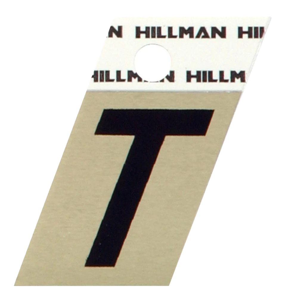 Easy-to-Use Hillman 1-1 2 Inch Black Gold Aluminum Angle Cut Sticker Letter T Stylish