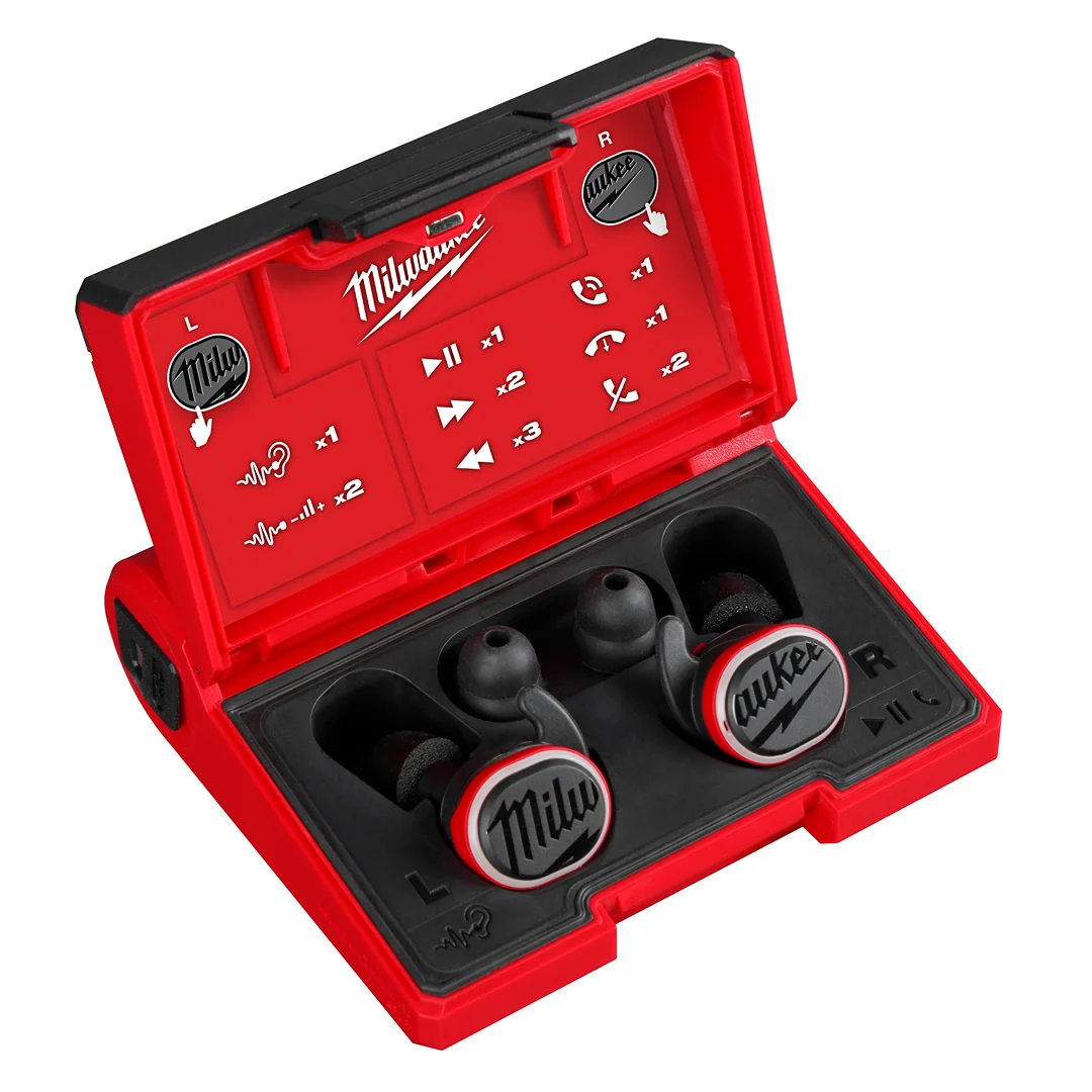 Smart Milwaukee REDLITHIUM™ USB Bluetooth® Jobsite Ear Buds Refined