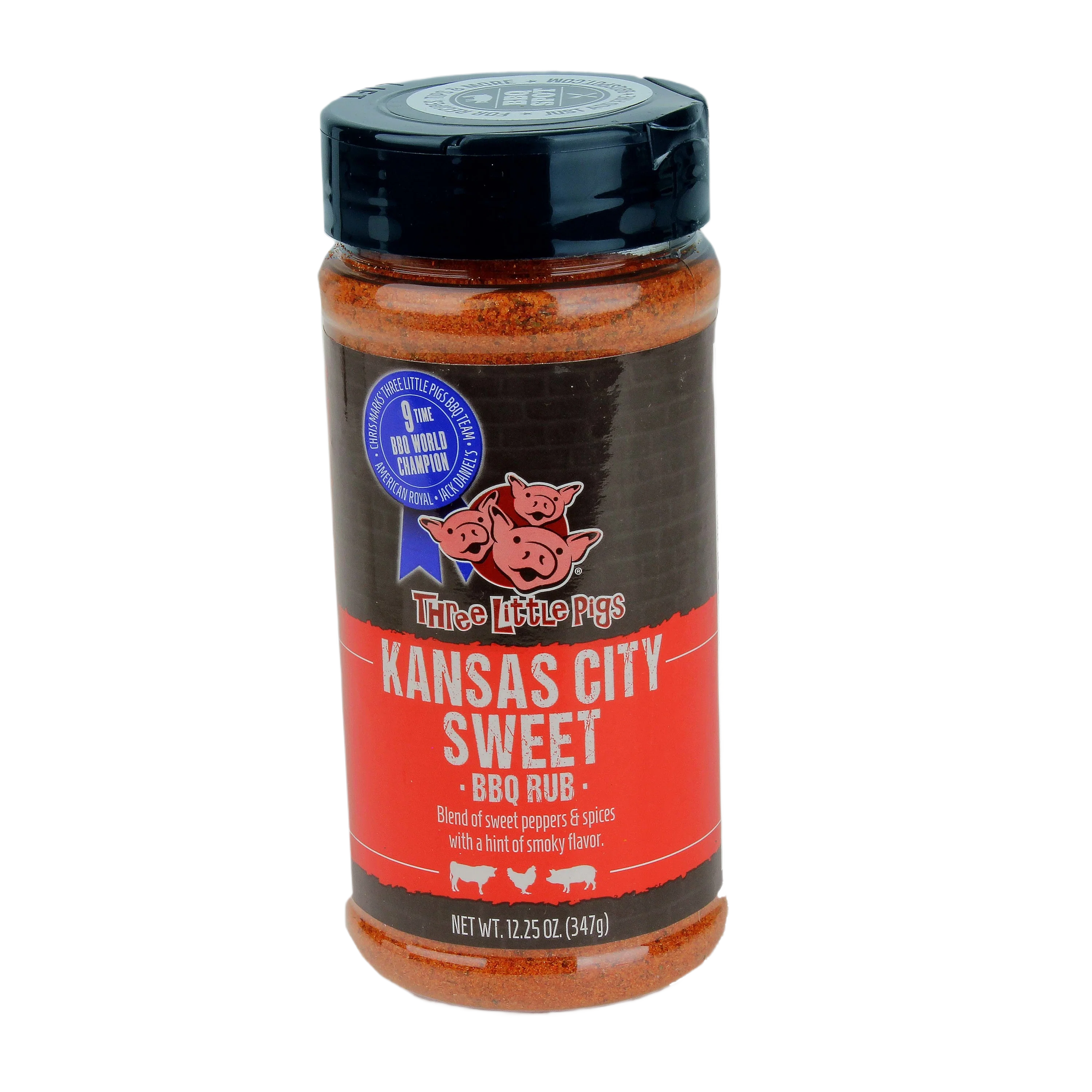 Solid Three Little Pigs Kansas City Sweet BBQ Rub 12.25 oz. High-Performance