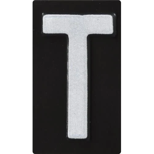 Eco-Friendly Hillman 1-1 2 in. White Black Reflective Aluminum Sticker Letter T Sophisticated