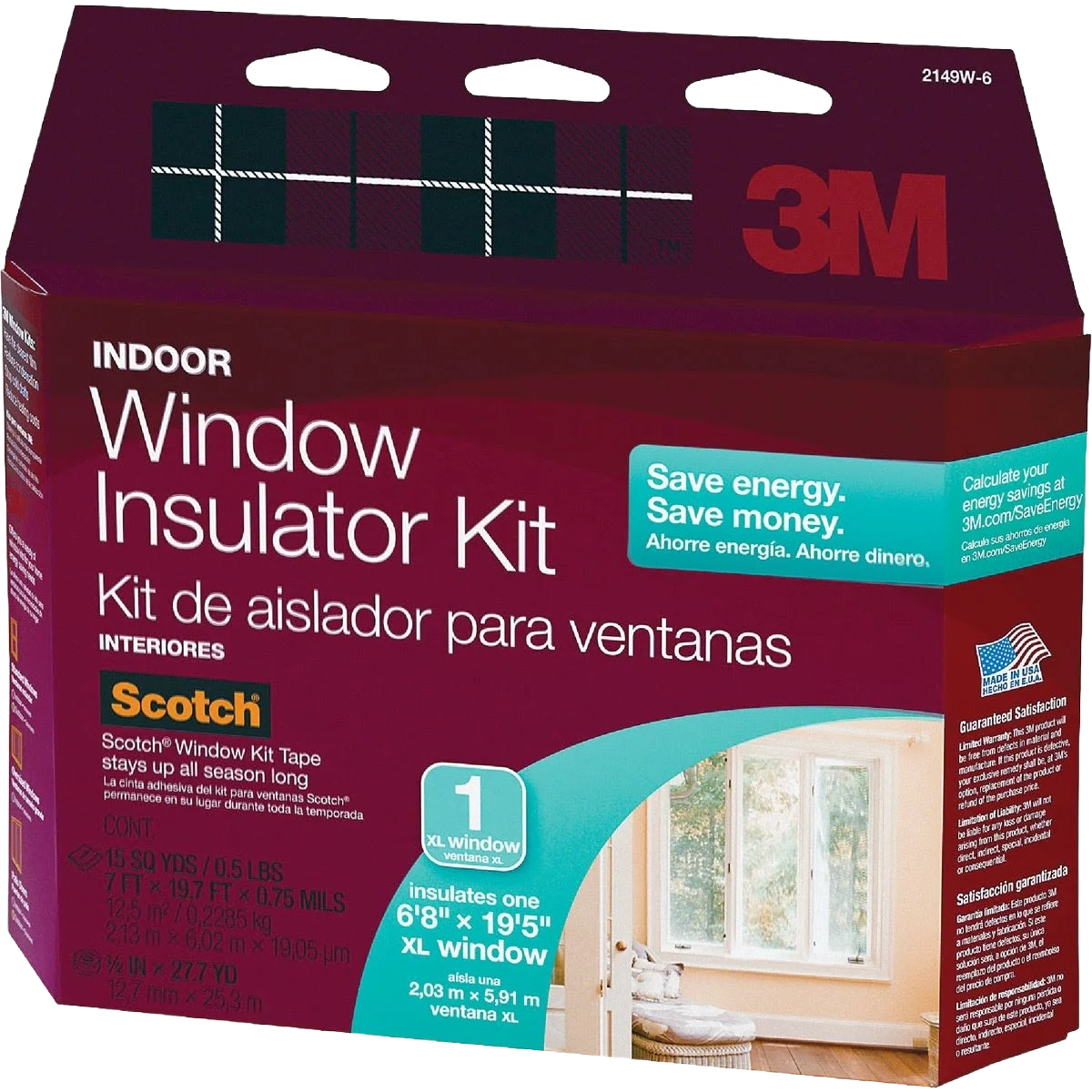 Superior 3M Indoor Oversized Window Insulation Kit 84 in. x 237 in. User-Friendly