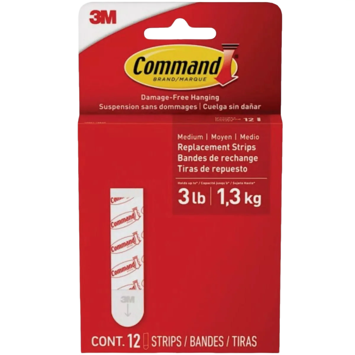 Contemporary 3M Command White Medium Adhesive Strips 12 Strips Easy-to-Use