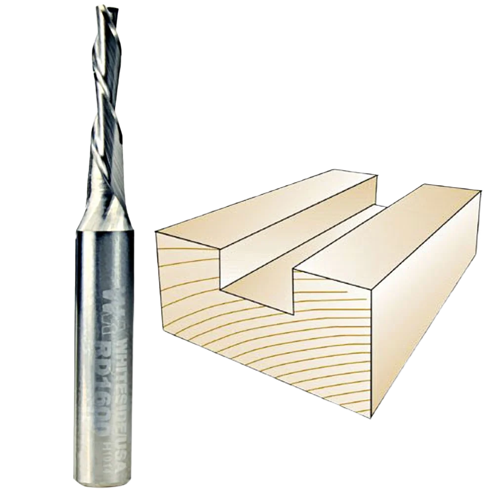 Carefully Designed Whiteside Spiral Downcut Bit 1 4 in. SH x 1 8 in. CD x 1 2 in. CL User-Friendly