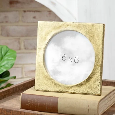 Versatile PD Home and Garden Gold Metal Photo Frame 6 x 6 Secure