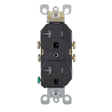 Certified Leviton 20 Amp Black Tamper-Resistant Duplex Outlet Quality