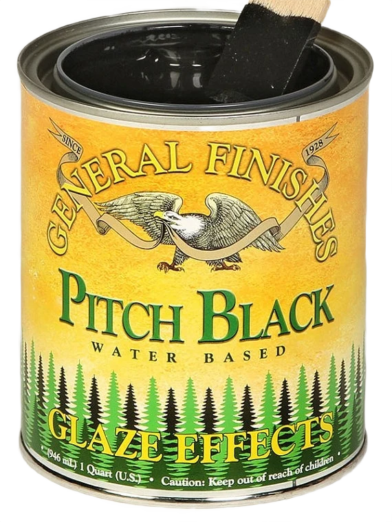 Effective General Finishes Pitch Black Water Based Glaze Effects Pint Reusable