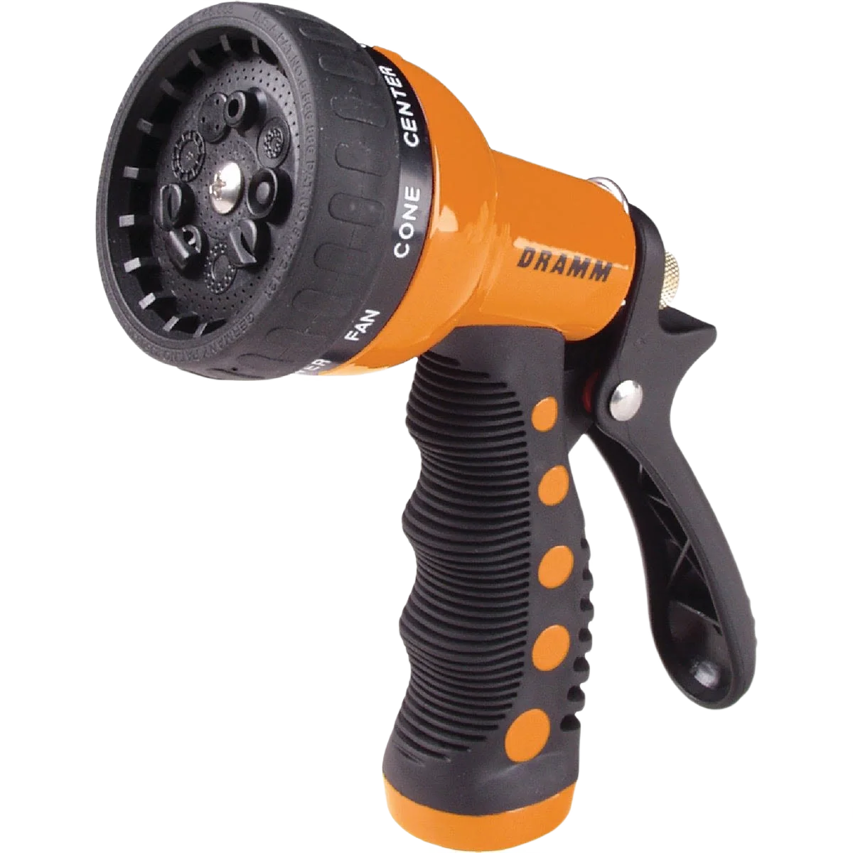 Contemporary Dramm Heavy-Duty Metal 9 Pattern Orange Nozzle Solid