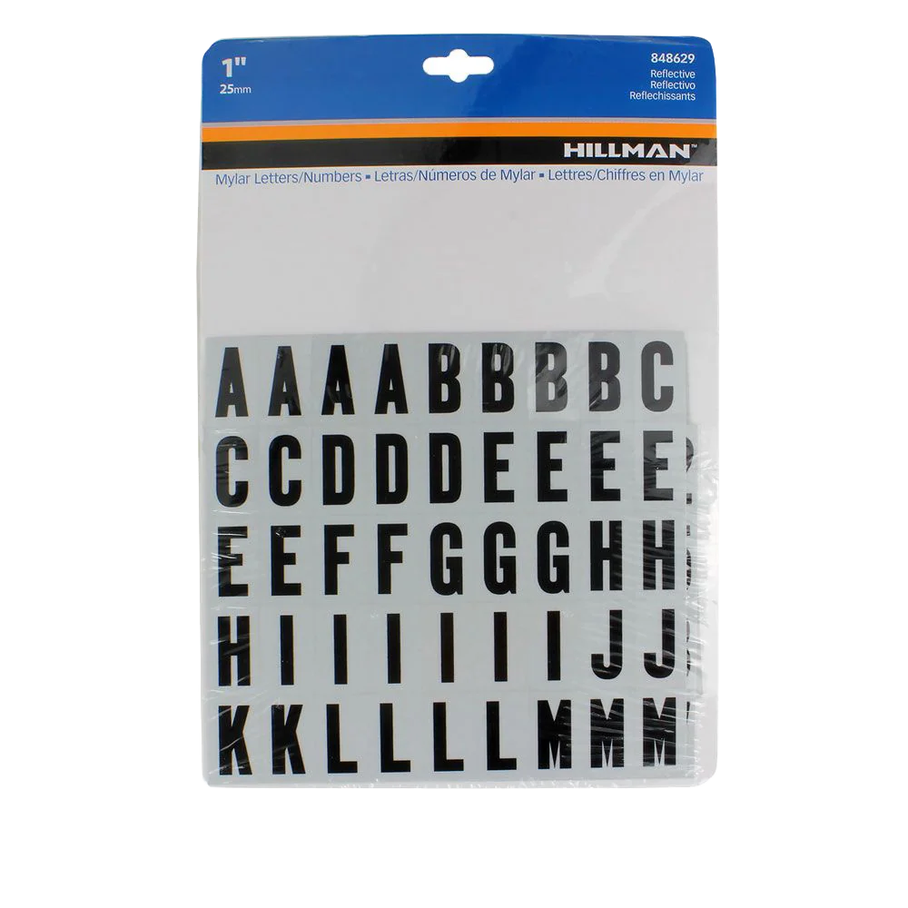 Verified Hillman 1 In. Reflective Letters Numbers Kit Innovative