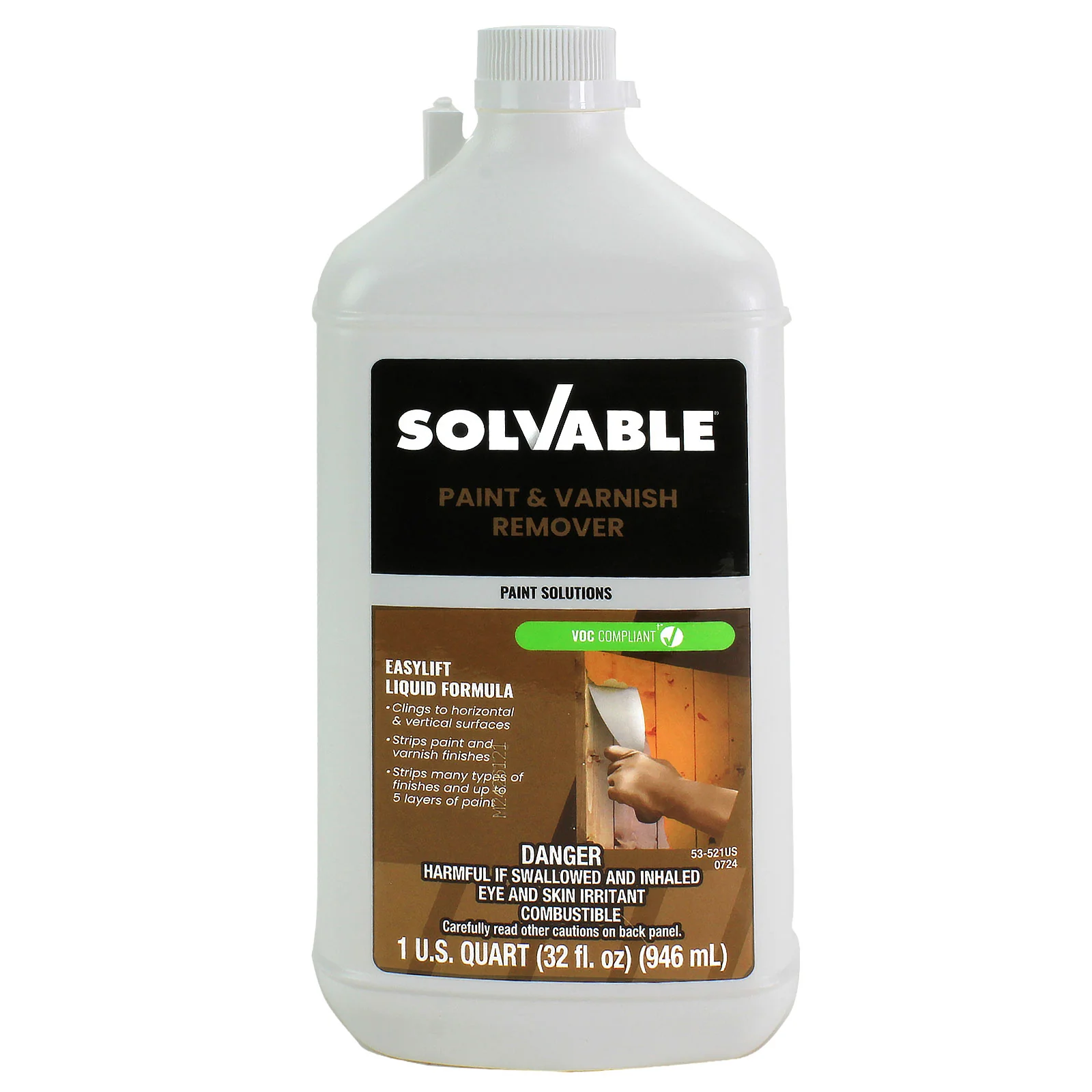 Versatile Solvable Paint Varnish Stripper 1 Quart Long-Lasting