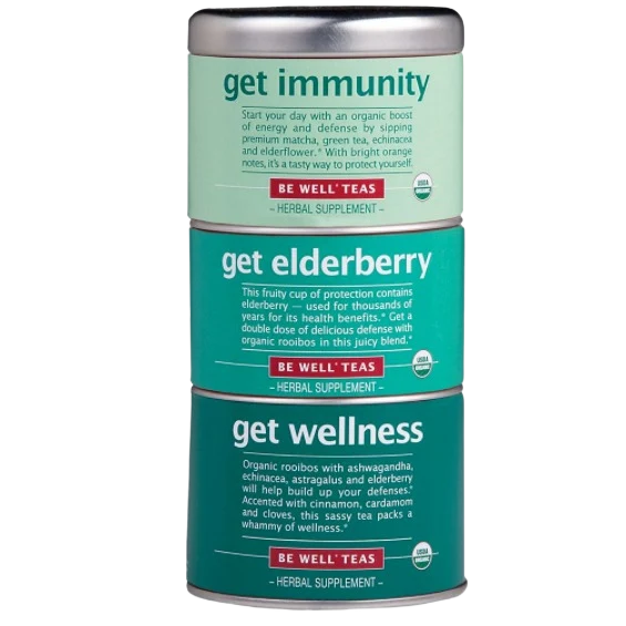 Environmentally Friendly The Republic of Tea Get Wellness Stackable Tea Tins 42 Bags Contemporary