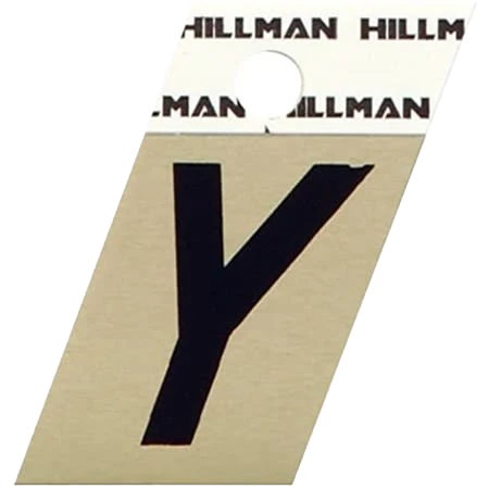 Enhanced Hillman 1-1 2 in. Black Gold Aluminum Angle Cut Sticker Letter Y Safe