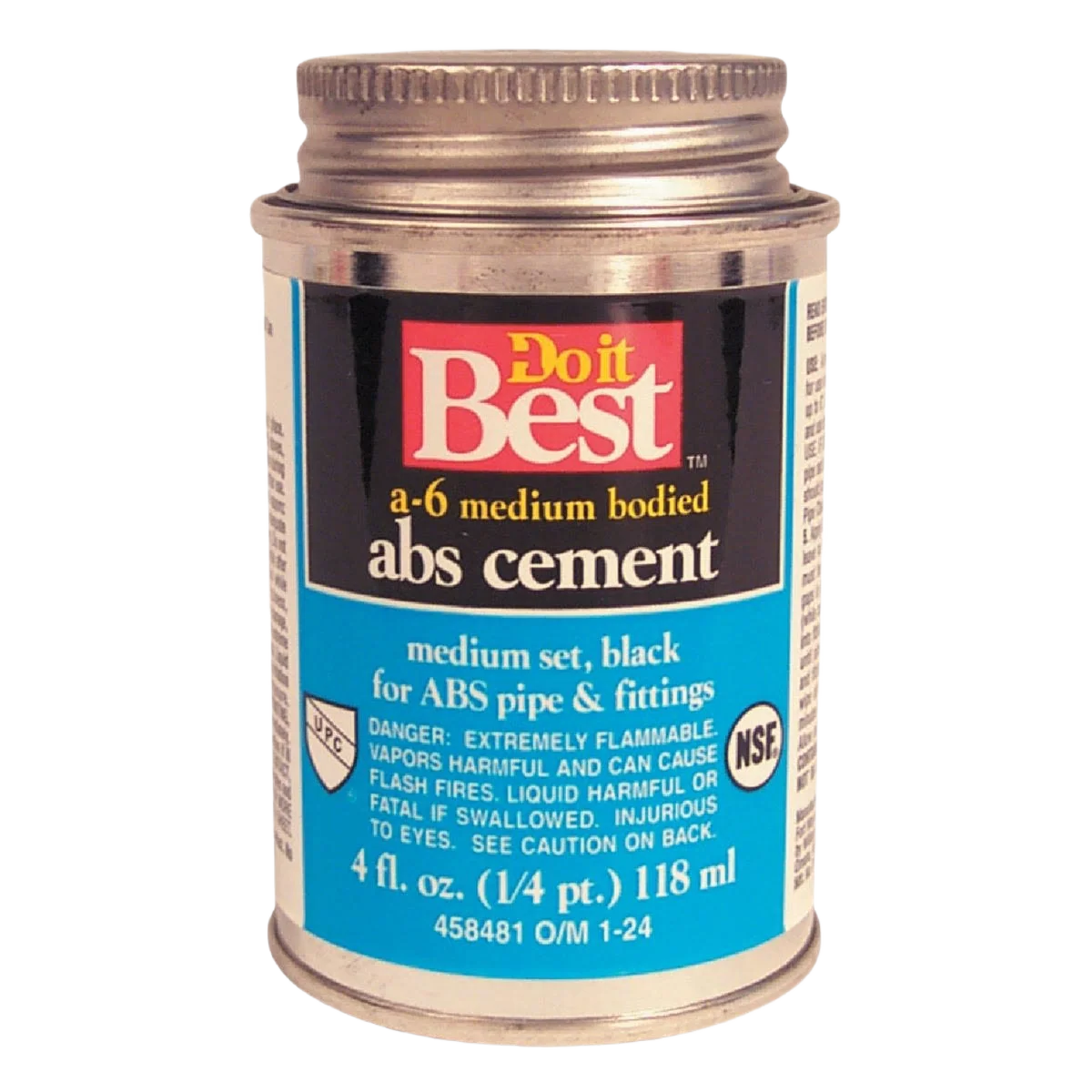 Pure Do it Black Medium Bodied ABS Cement 4 oz. Fast