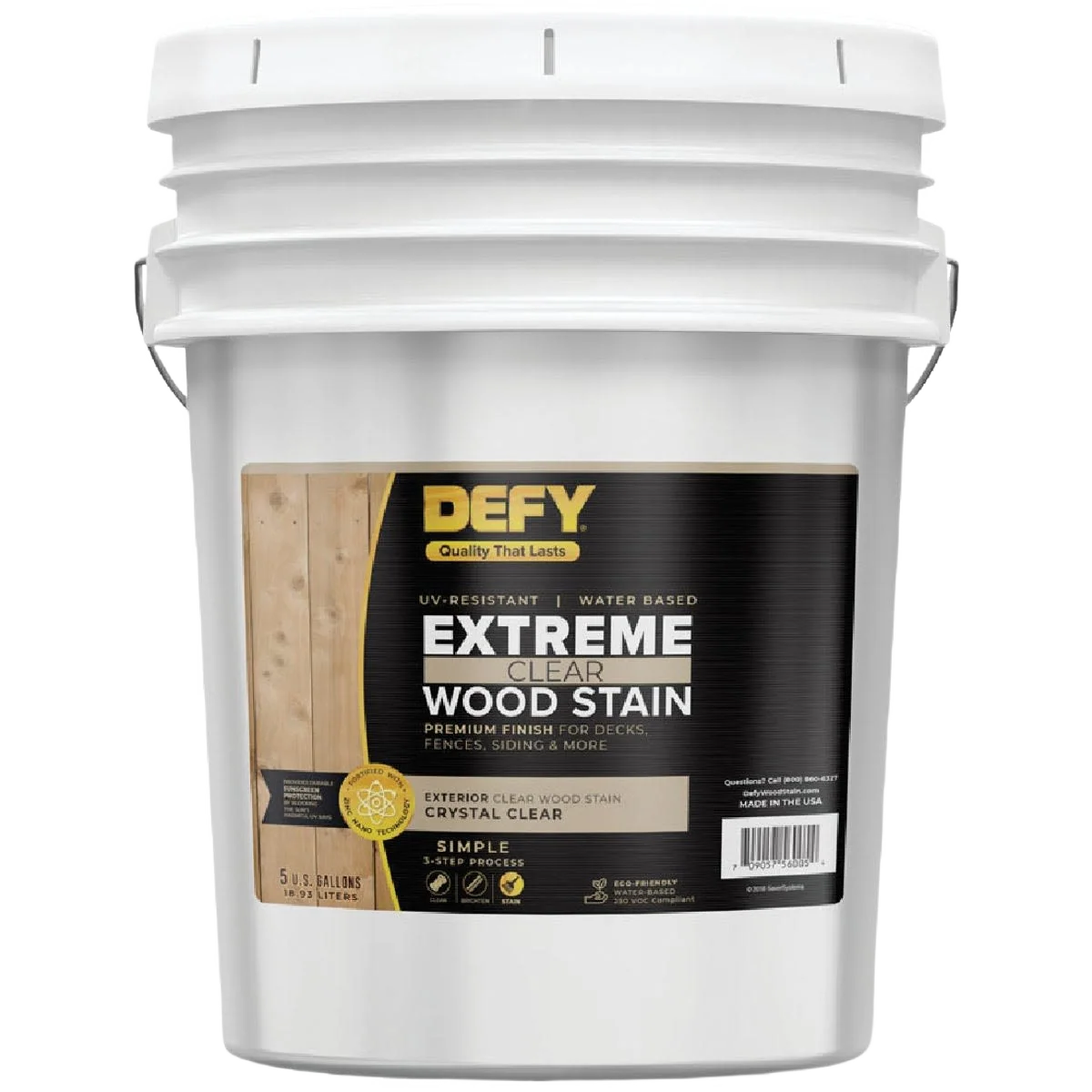 Smart Defy Extreme Crystal Clear Transparent Exterior Wood Stain 5-Gallon Smooth