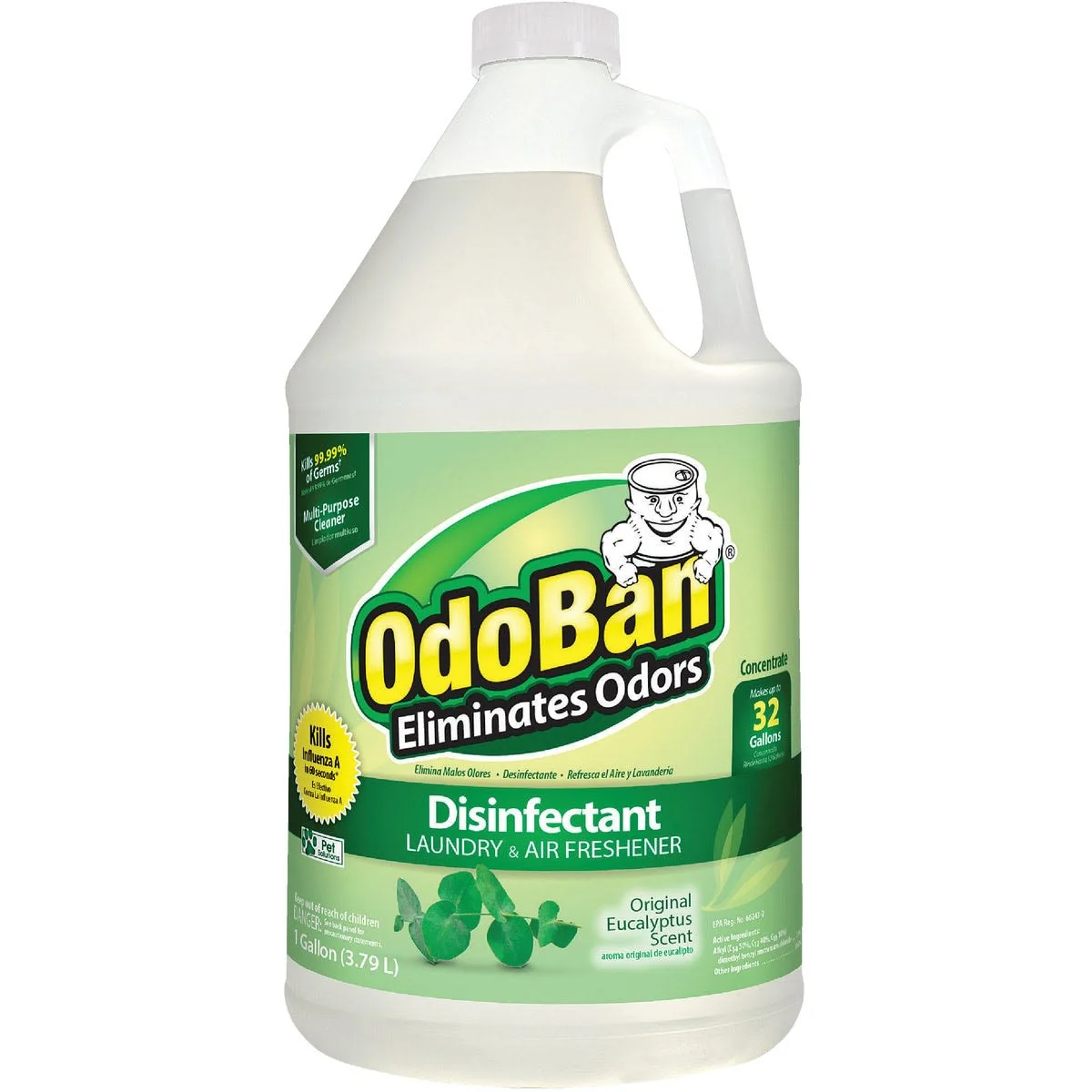 Breathable OdoBan Eucalyptus Washable Surface Sanitizer and Deodorizer 1 Gallon Solid