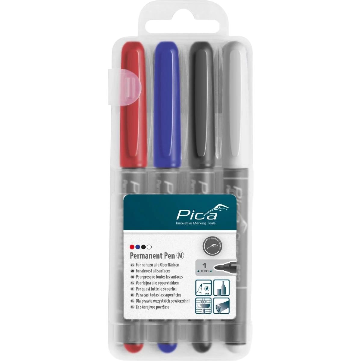 Certified Pica Dry 4-Piece Classic 534 Instant Dry Permanent Marker Set Durable