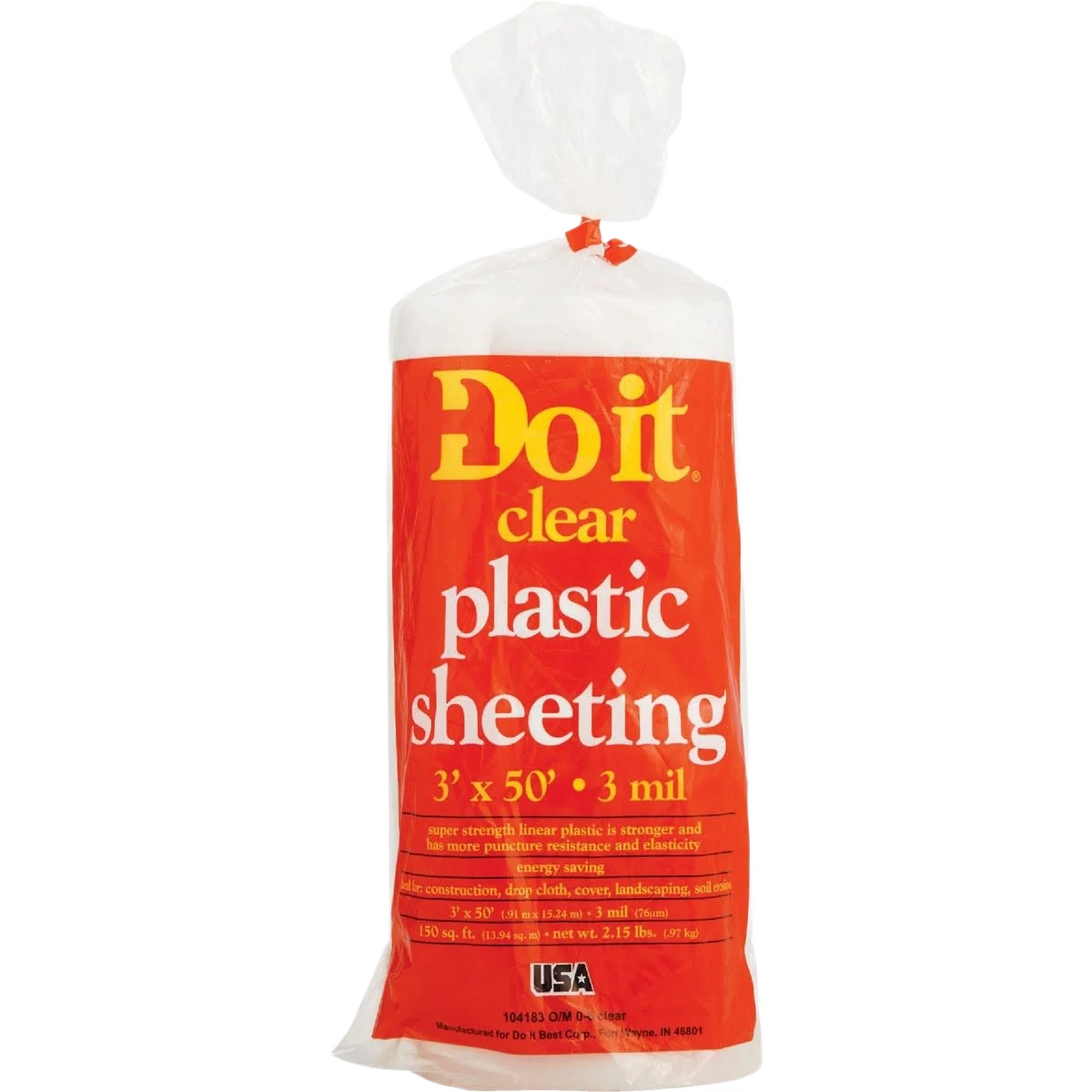 Certified Do it Clear Plastic Sheeting 3 Ft. x 50 Ft. Traditional