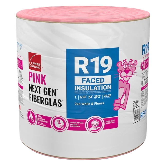 Convenient Owens Corning R19K 23 ft. x 39 ft. Roll 75 sq. ft. Insulation Fine