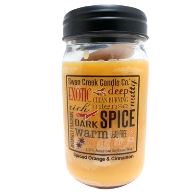 Enhanced Swan Creek Spiced Orange Cinnamon Jar Candle 24 oz. Convenient