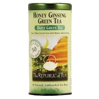 Superior The Republic of Tea Honey Ginseng Green Tea Tin 50 Bags Premium Material
