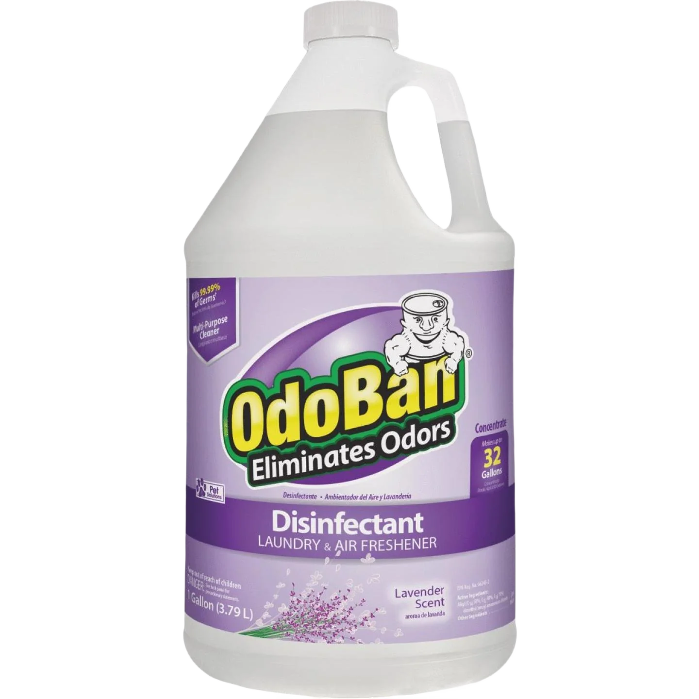 Reliable OdoBan Lavender Washable Surface Sanitizer and Deodorizer Concentrate 1 Gallon Dependable