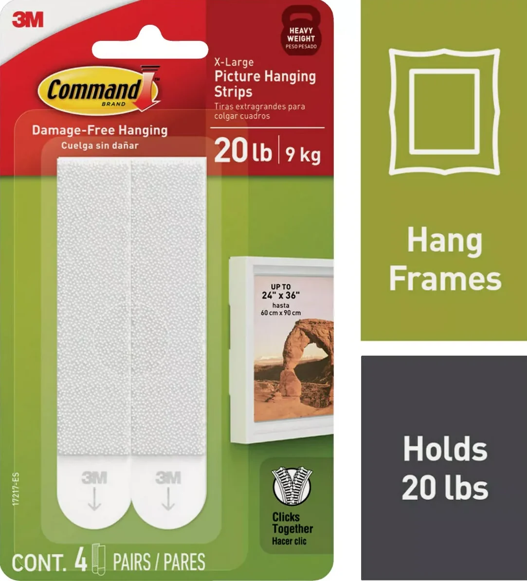 Exclusive 3M Command 20 Lb. White Picture Hanging Strips 4 Pairs Innovative