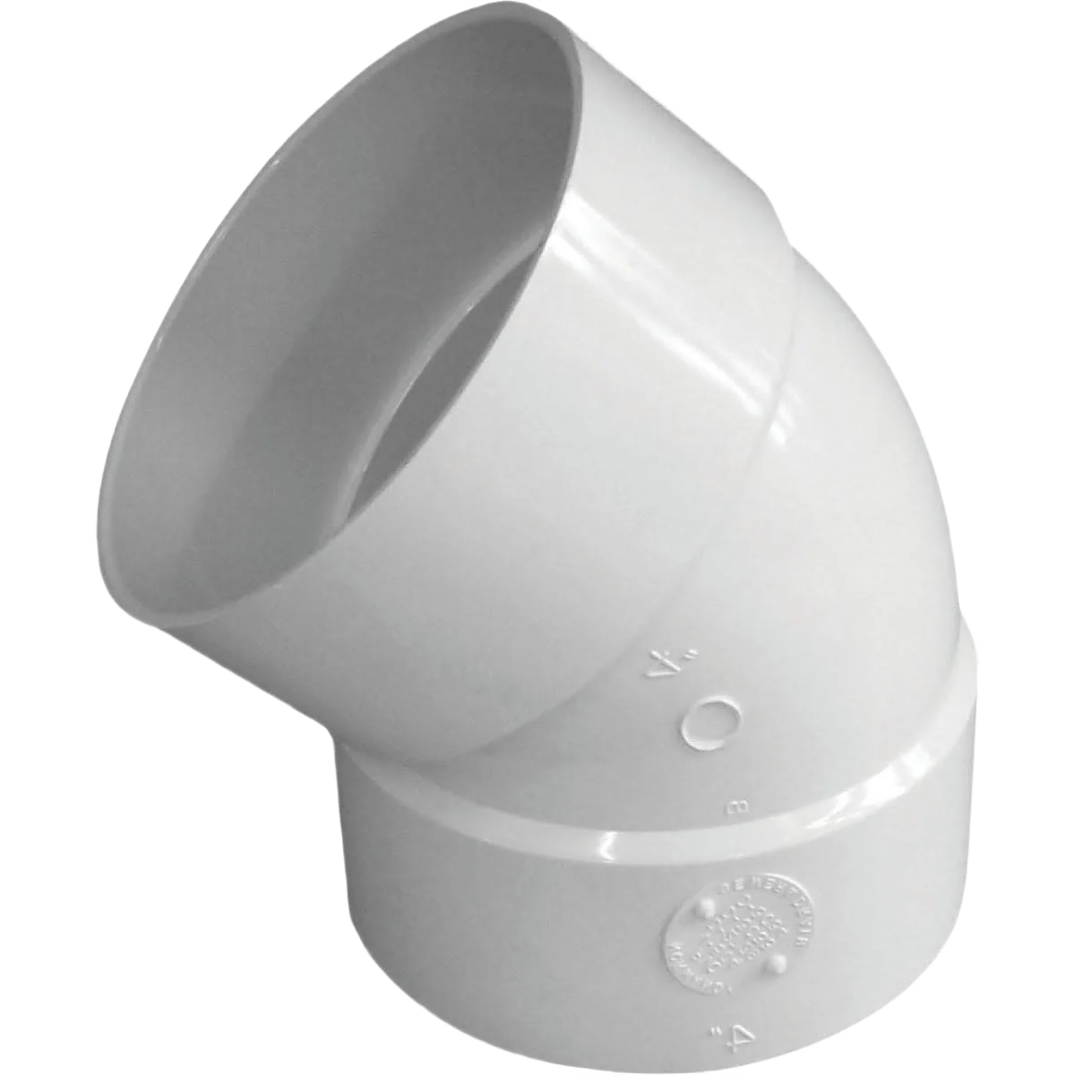 Lightweight IPEX 45 deg. PVC Elbow with 1 8 Bend Premium Material