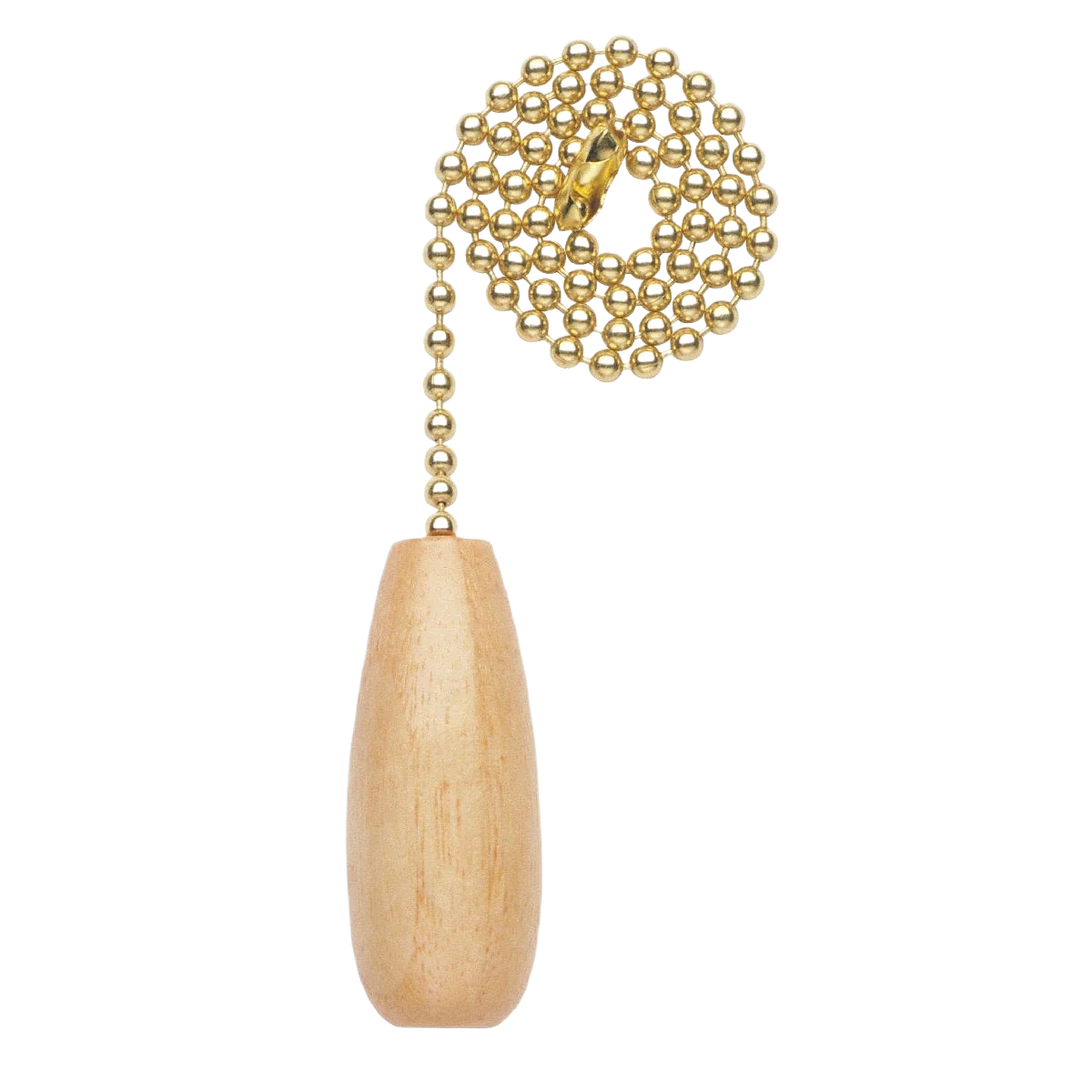 Fashionable Westinghouse Natural Brass Beaded Pull Chain with Wooden Knob 12 In. Breathable