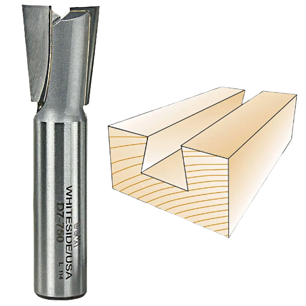 Superior Whiteside Dovetail Bit 1 2 in. SH x 3 4 in. LD x 7 deg. Soft