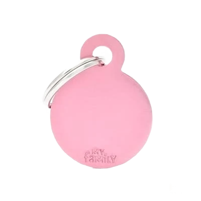 Specialty MyFamily Small Pink Round ID Tag Fine Crafted
