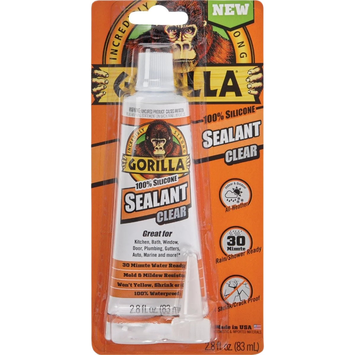 Superior Gorilla Clear Silicone Sealant 2.8 oz. Prestigious