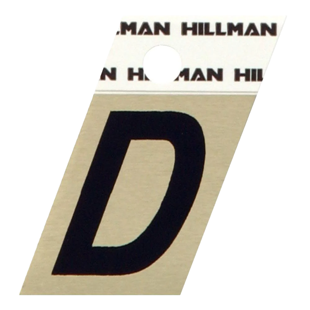 Lightweight Hillman 1-1 2 in. Black Gold Aluminum Angle Cut Sticker Letter D Fashionable
