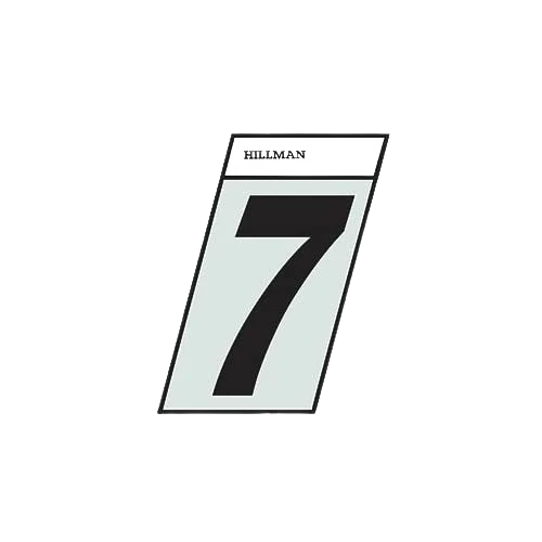 Long-Lasting Hillman 1-1 2-In. Adhesive Black Silver Angle-Cut House Number 7 Traditional