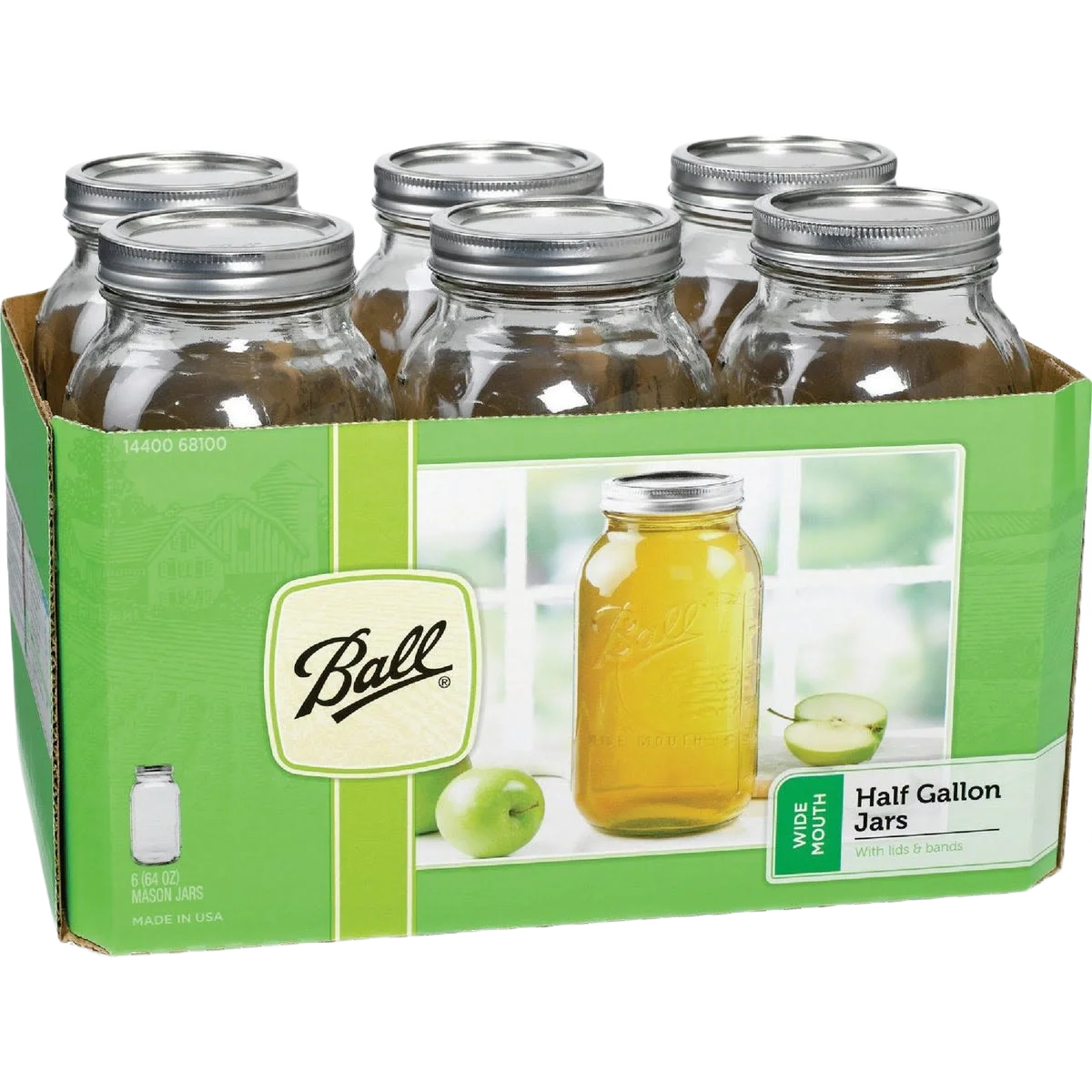 Smart Ball 1 2 Gallon Wide Mouth Mason Canning Jars 6 Count Pure