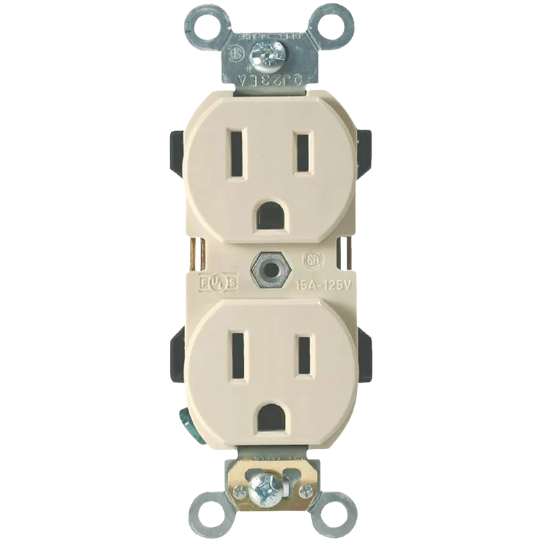 Relaxed Leviton 15A Ivory Industrial Grade 5-15R Duplex Outlet Advanced