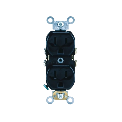 Casual Leviton 15 Amp Black Commercial Backwire Duplex Outlet Authentic