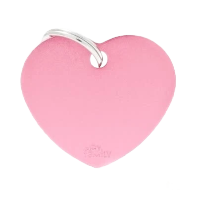 Breathable MyFamily Large Pink Heart ID Tag Casual