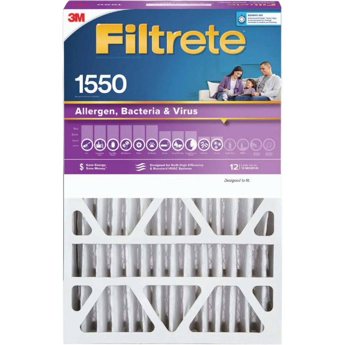 Responsible Filtretre Allergen Bacteria and Virus 1550 MPR Furnace Filter 16 x 25 x 4 Consistent