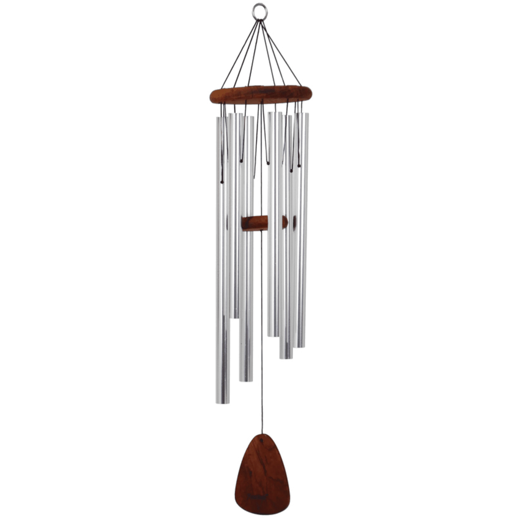 World-Class Majesty Bells Festival Silver Scale of D Wind Chime 36 in. Clean