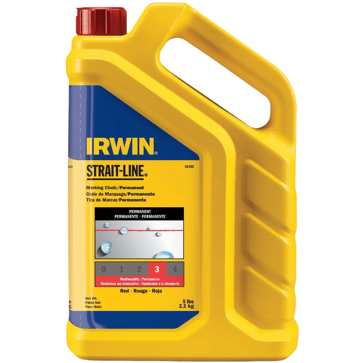 Authentic Irwin Strait-Line Red Permanent Chalk Line Chalk 5 lb. Natural