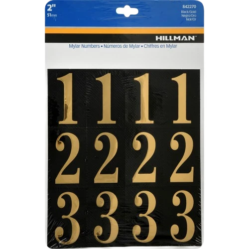 Versatile Hillman 2-In. Adhesive Black Gold House Number Kit Premium