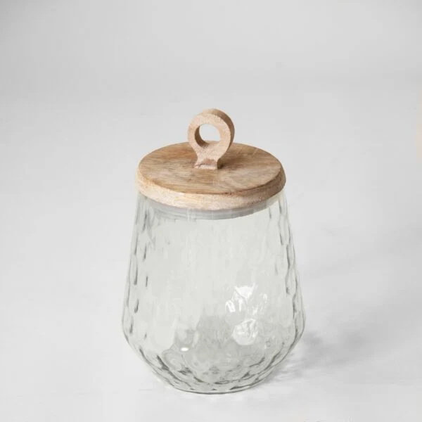 Versatile PD Home and Garden Glass Canister with Wood Lid 8 Authentic