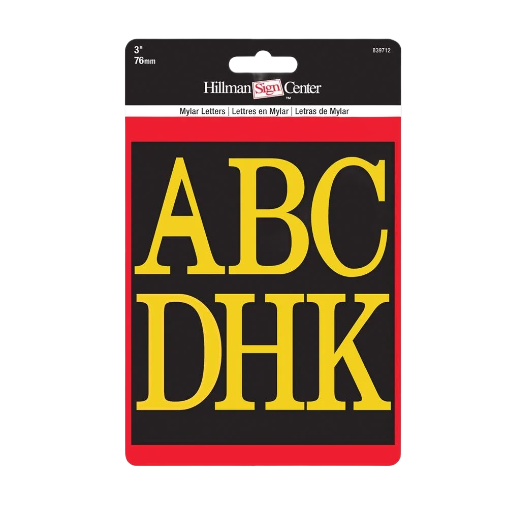 Innovative Hillman Gold On Black 3 in. High Letters Kit Efficient