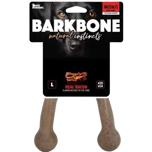 Exclusive Pet Qwerks Large Bacon Barkbone Wishbone Carefully Designed