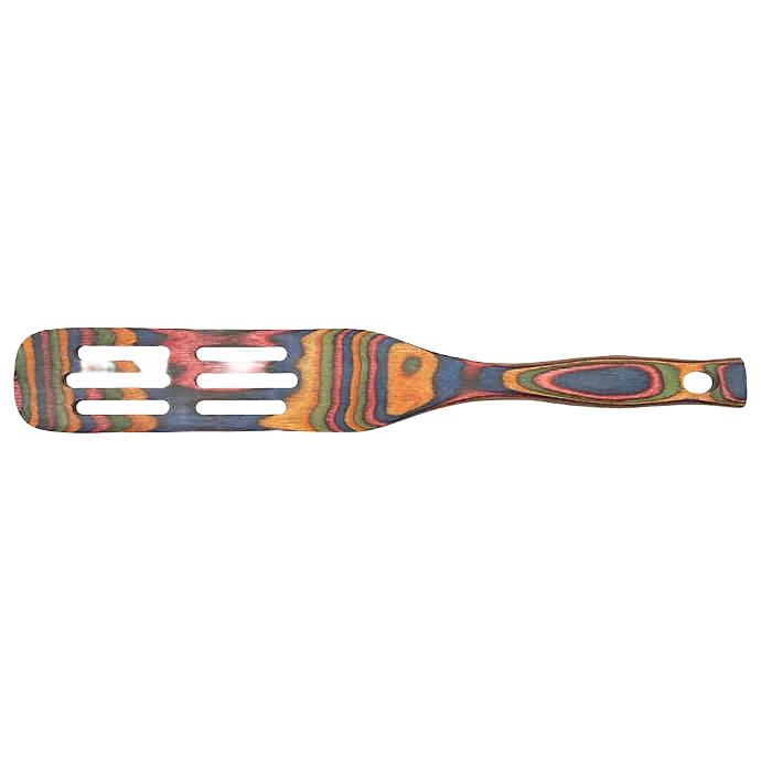Lightweight Island Bamboo Pakka Wood Rainbow Spurtle Traditional