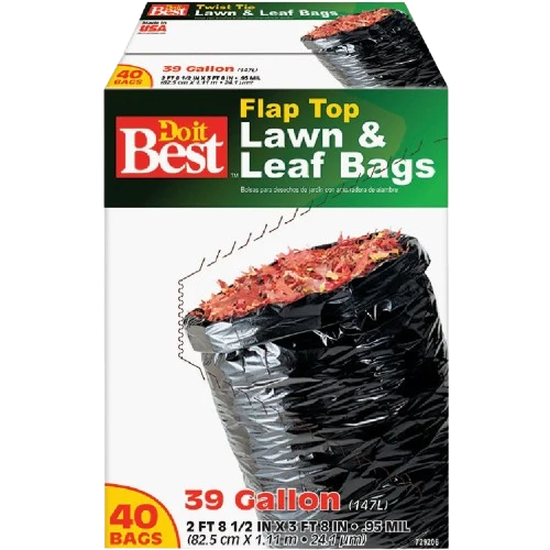 Certified Do it Black Flap Tie Lawn Leaf Bags 40-Count Practical