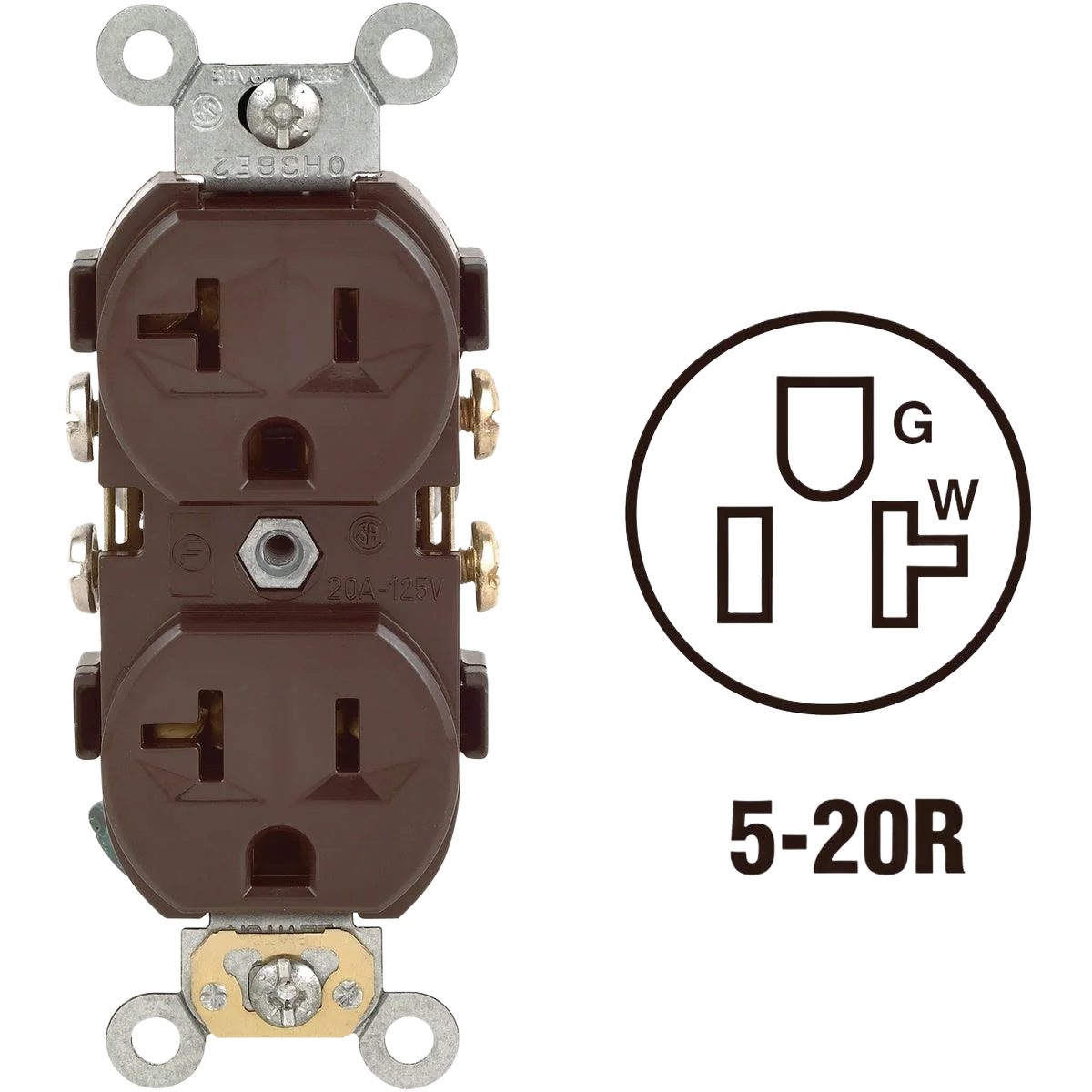 Smooth Leviton Heavy-Duty Duplex Outlet Secure