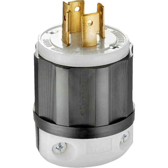 Solid Leviton 20 Amp 125V 250V 4-Wire 3-Pole Industrial Grade Locking Cord Plug Minimalist